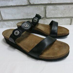 Naot Two Strap Leather Elastic Slide Sandals Women's Footwear Shoes Sz 41 L10